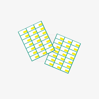 21 To View Green/Yellow Shelf Edge Labels (A4 Paper) Box of 500 A4 Sheets - perforated A4 Sheets